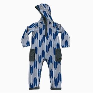 Tea Collection Blue and Gray Baby Romper